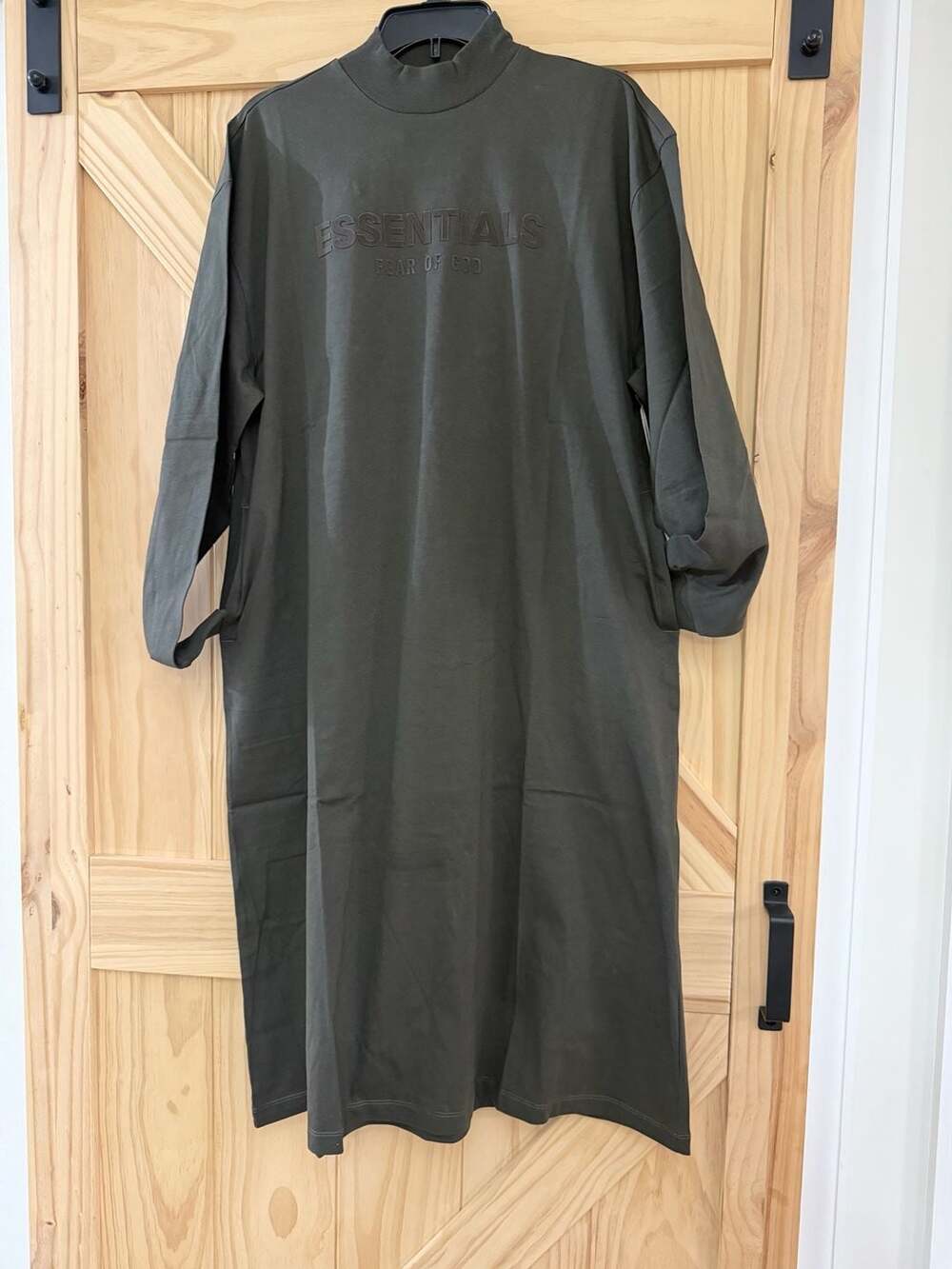 Fear of God Essentials Women's Long Sleeve Tee Dress Off Black XS